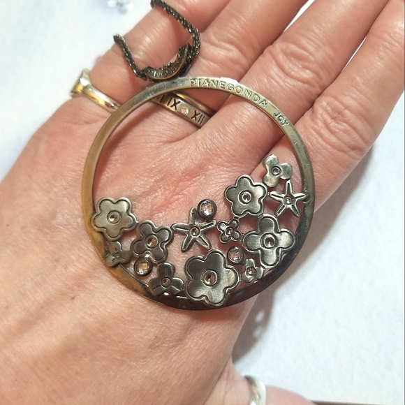 NEW PIANEGONDA Celebrate Life Joy Sterling Hematite Necklace - Picture 4 of 8